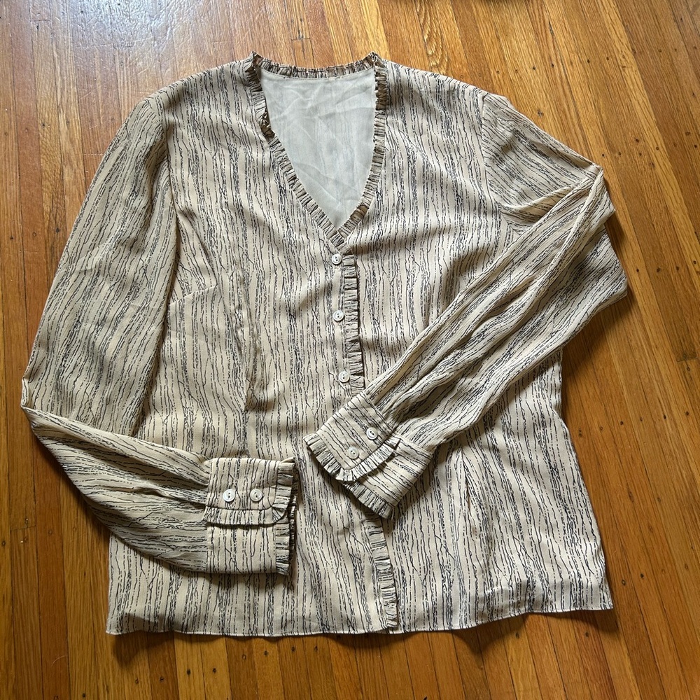 Vintage brown and black blouse
